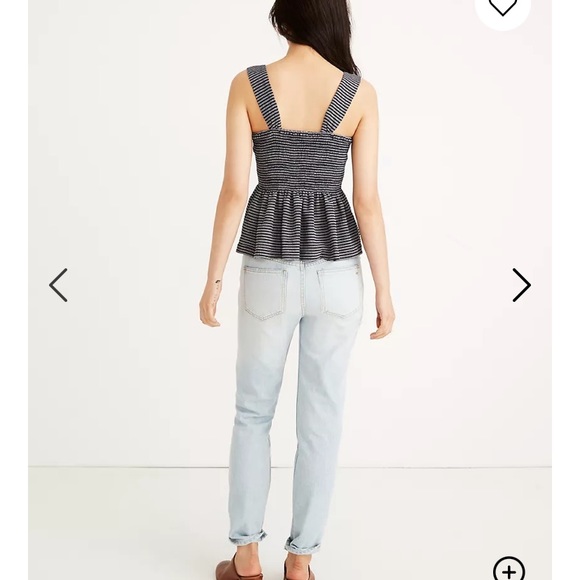 Texture and Thread Smocked Peplum Top Stripe - Picture 3 of 6